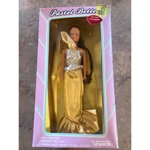 1986 Vintage Pastel Belles Doll Teal Lashes by Uneeda